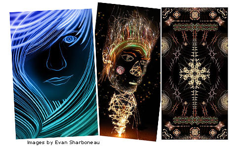 light painting faces - "light stitchings"