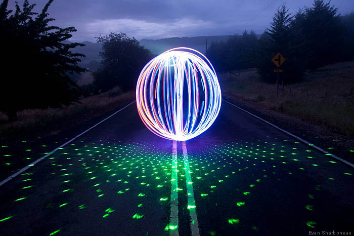 Orb Light Painting with Laser - Photography